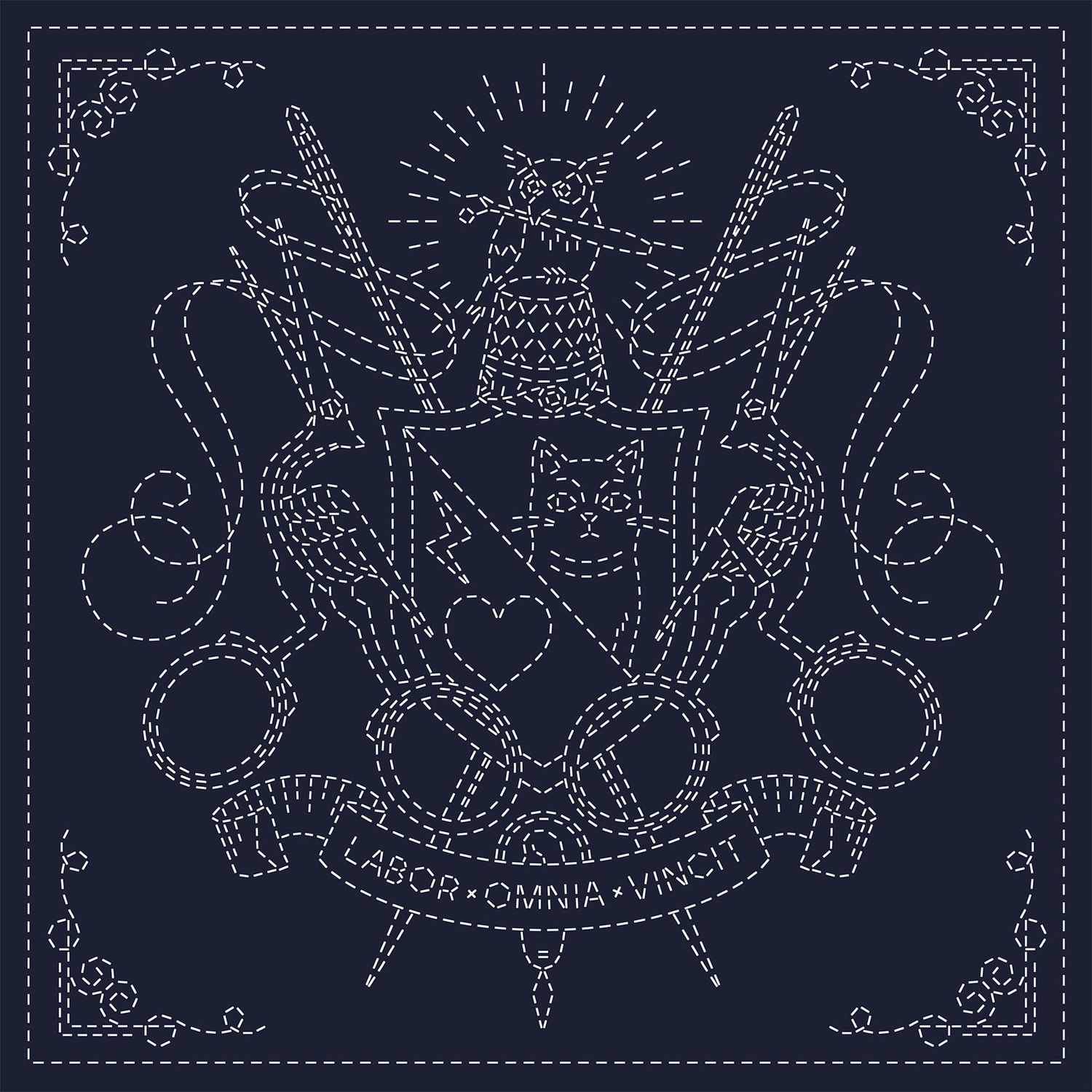 Sashiko Cloth Coat of Arms - Navy