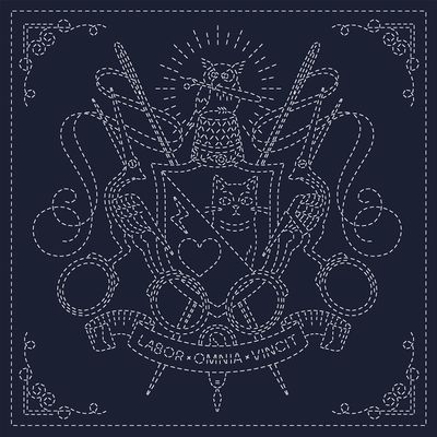 Sashiko Cloth Coat of Arms - Navy