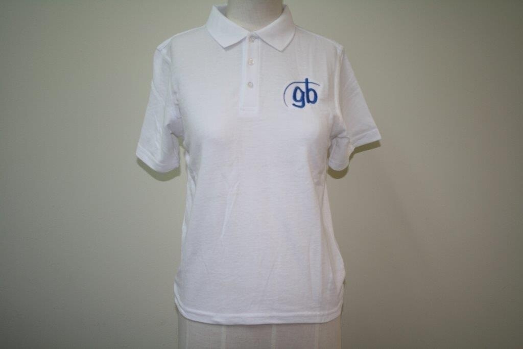 Girls Polo Shirt - Logo (white) long sleeve