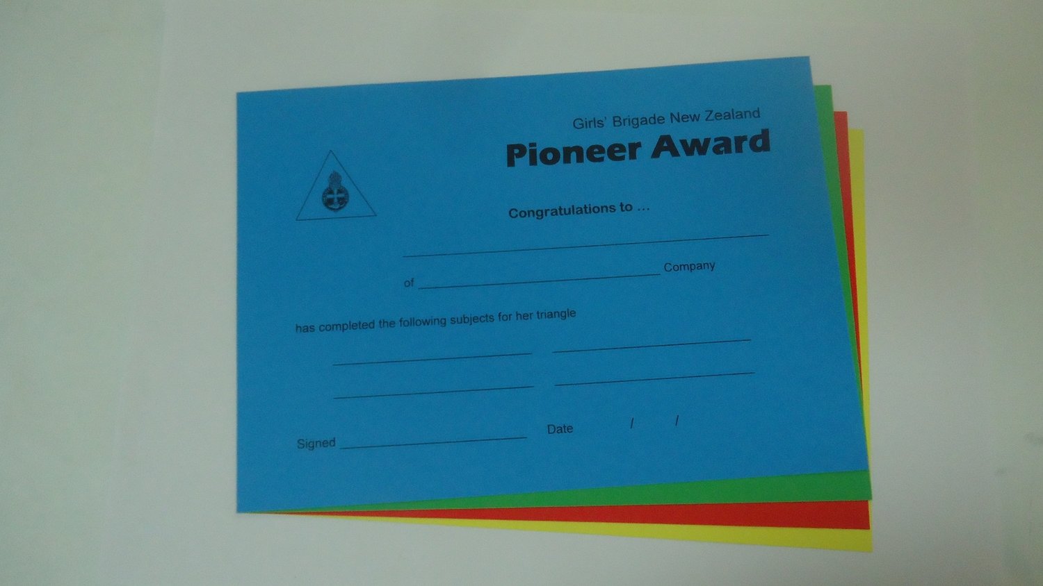 Pioneer Award Certificates (each)