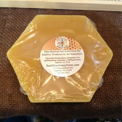 Beeswax Hex, approx. wt. 8 oz  (1/2 Lb)