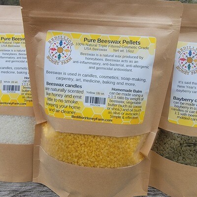 Beeswax Pellets - Triple Filtered, Cosmetic Grade USA Beeswax