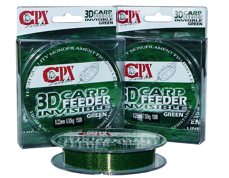CPX - 3D CARP FEEDER INVISIBLE - Green zsinór - 150m