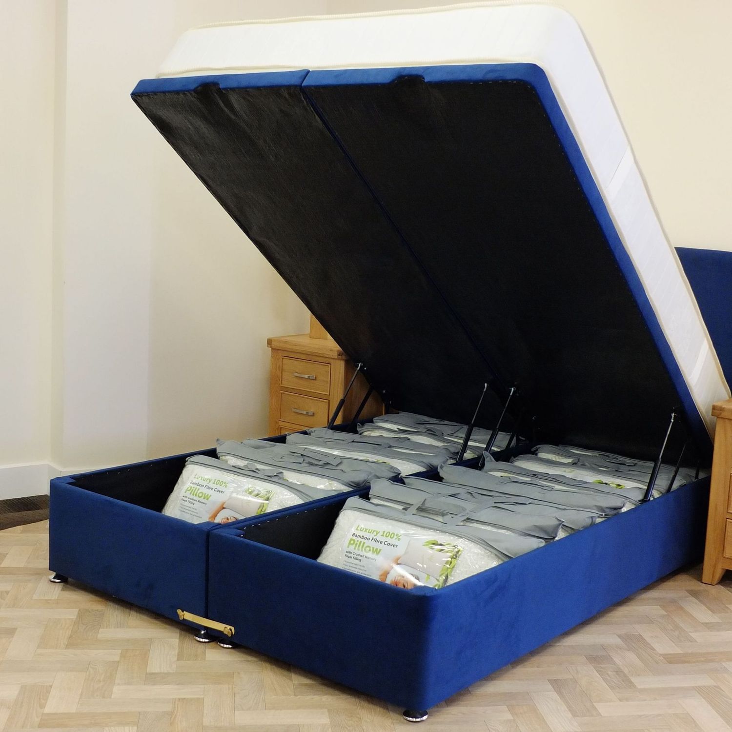 Divan Base with Full Underbed Storage in 2 Parts - Moon range