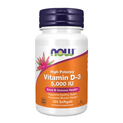 NOW Foods Vitamin D-3 5000 IU (120 Softgels)
