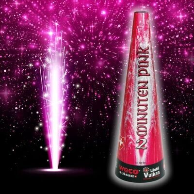 2-Minuten Vulkan Bengalflamme Pink mit Silber