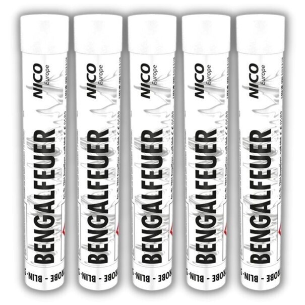 Bengalfeuer Weiss Blinker 5er Pack