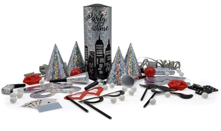 Tischbombe Maxi Partytime Holo Silber