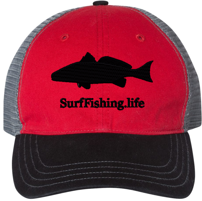 Embroidered Redfish Garment-Washed Surf Cap Embroidered Redfish Garment-Washed Surf Cap