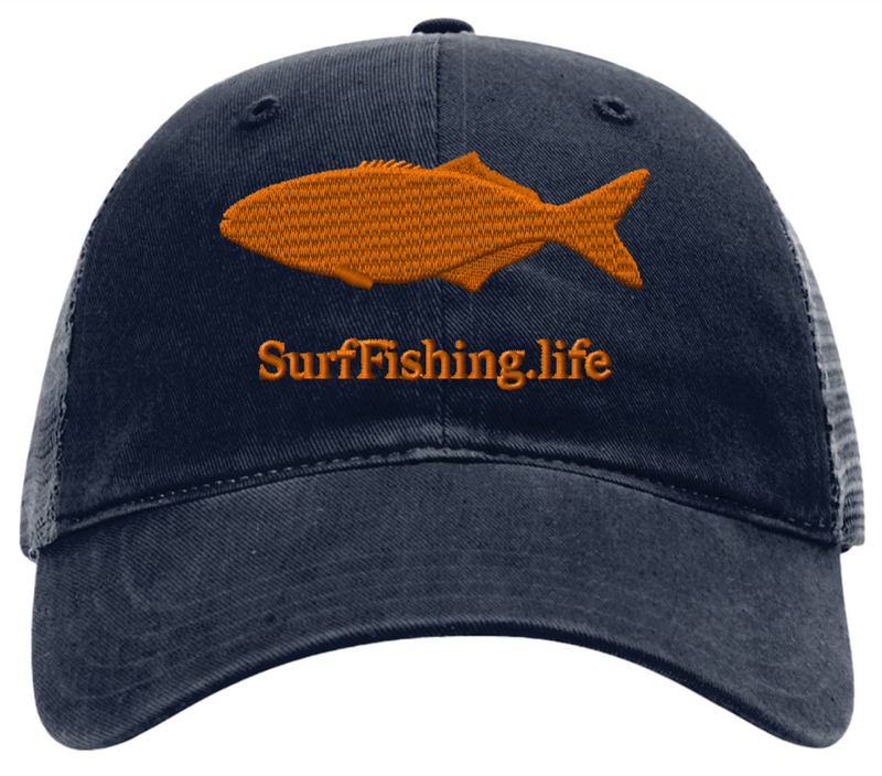Embroidered Bluefish Garment-Washed OBX Surf Fishing Cap Embroidered Bluefish Garment-Washed OBX Surf Fishing Cap
