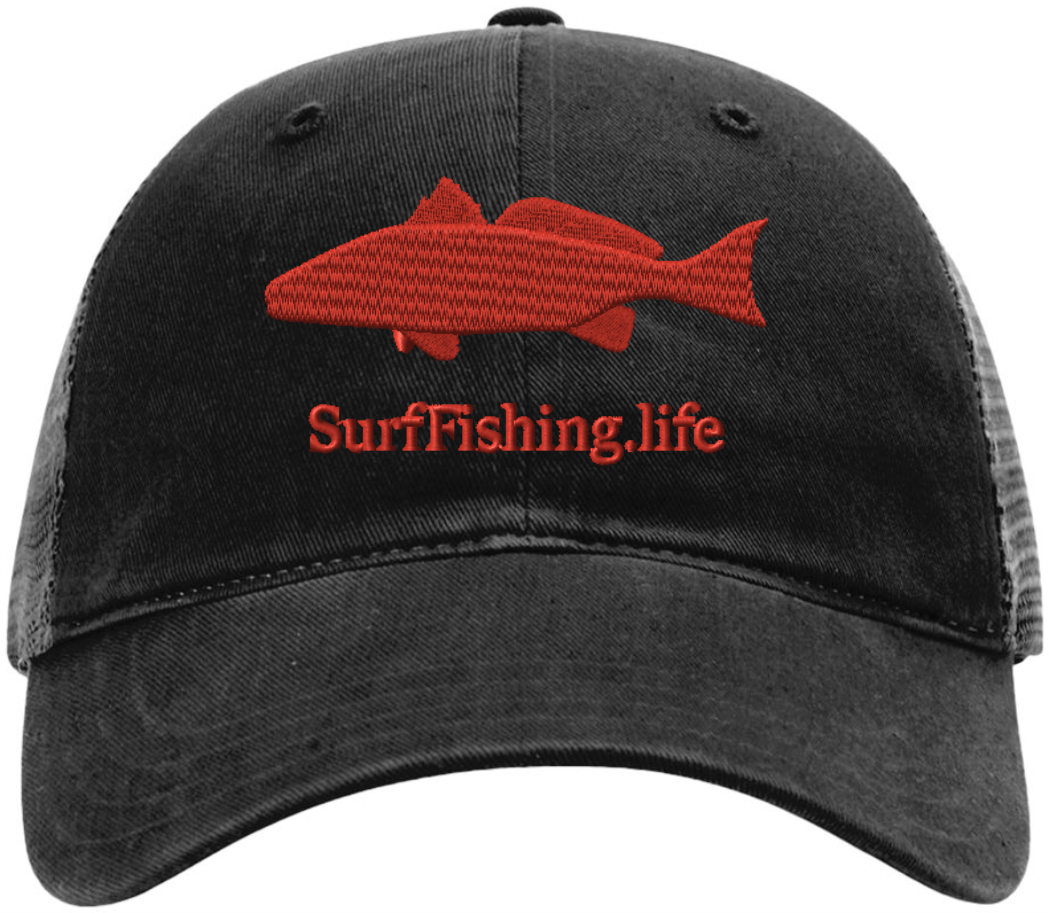 REDFISH EMBROIDERED CUSTOM FISHING CAP - NAVY