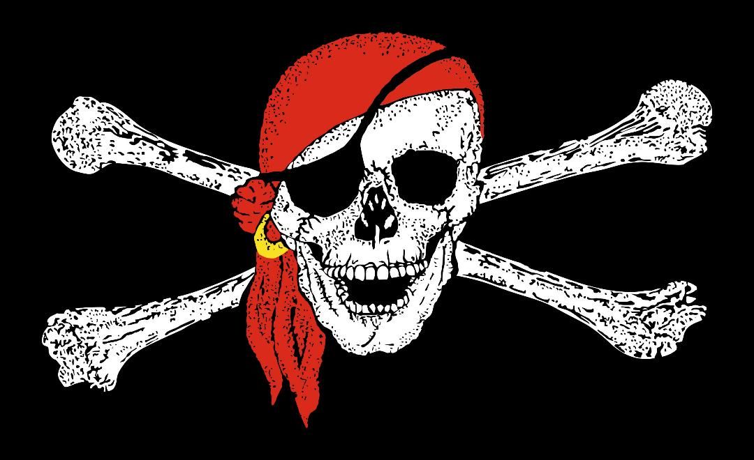 JOLLY ROGER PIRATE FLAG 12"x18" DOUBLE SIDED