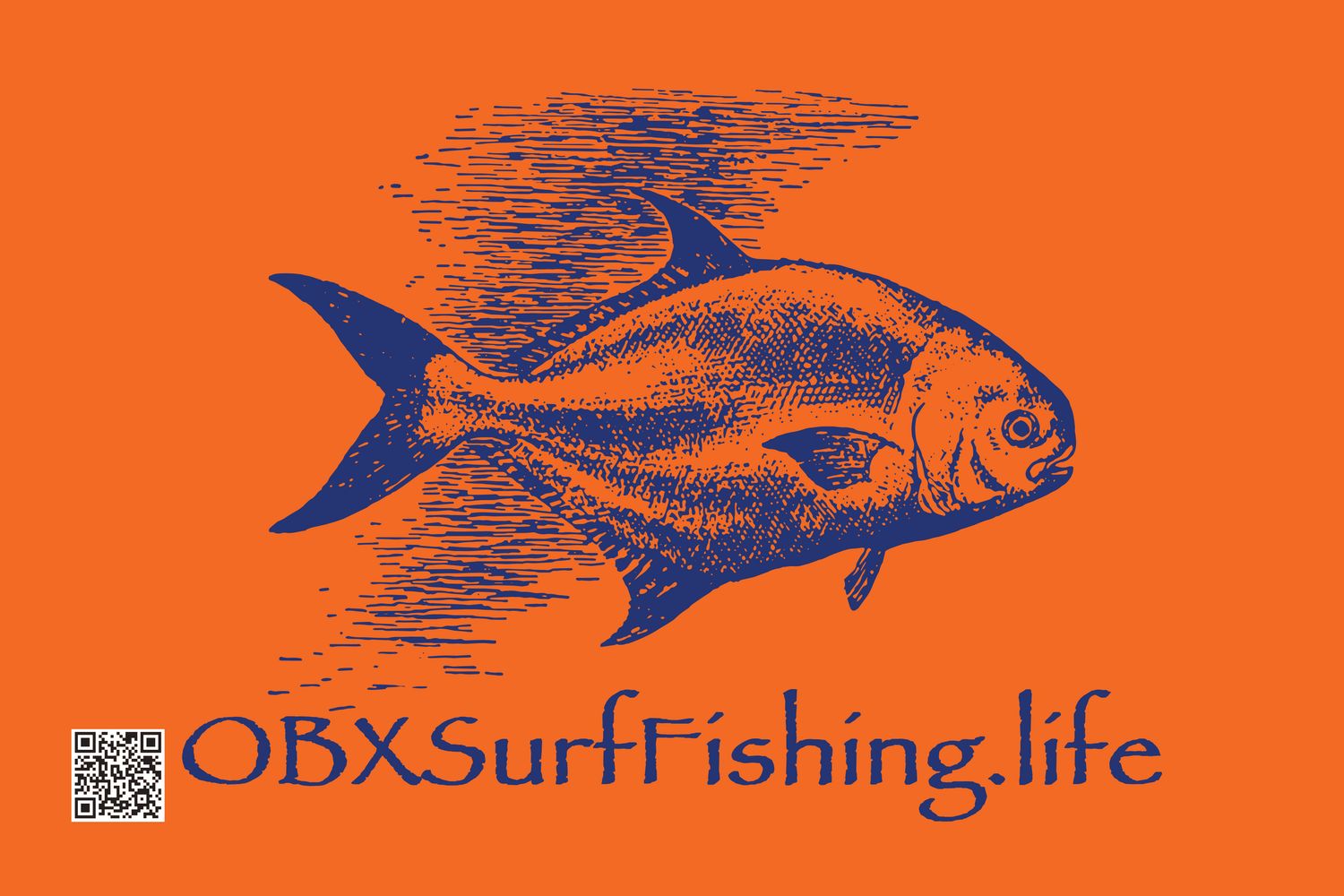 OBX VINTAGE POMPANO FLAG 2'x3' SINGLE SIDED