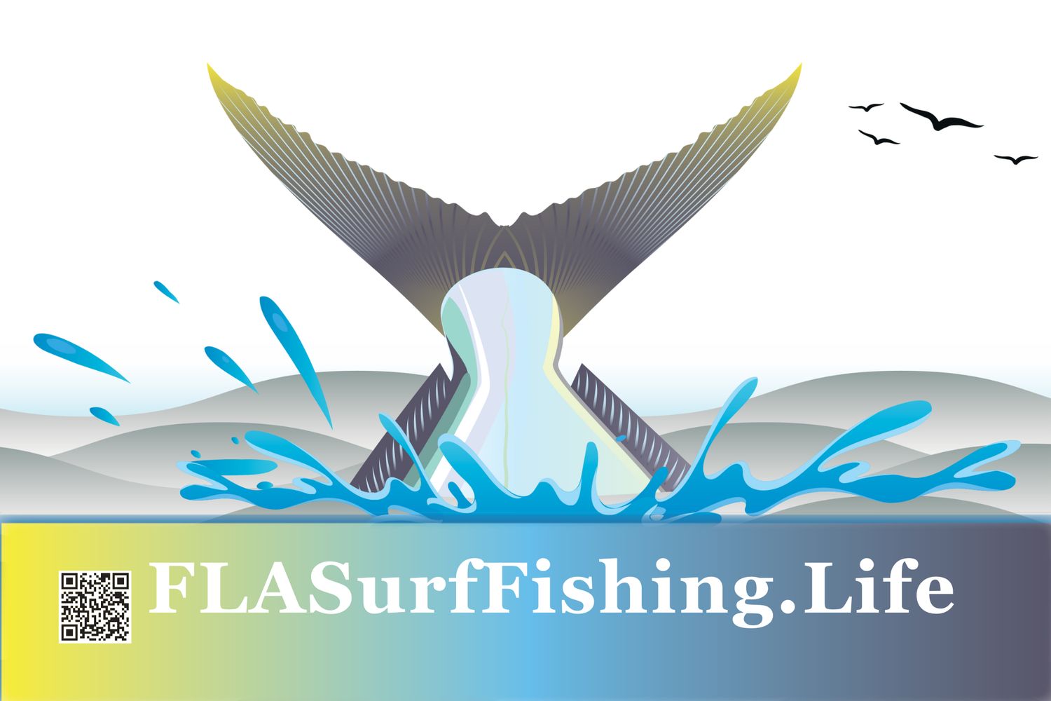 FLA POMPANO TAIL SPLASH FLAG 12"X18" DOUBLE SIDED 