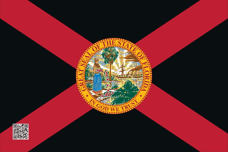 FLA AND POMPANO FLAG (A different image on each side)12 FLA AND POMPANO FLAG (A different image on each side)12"x18"