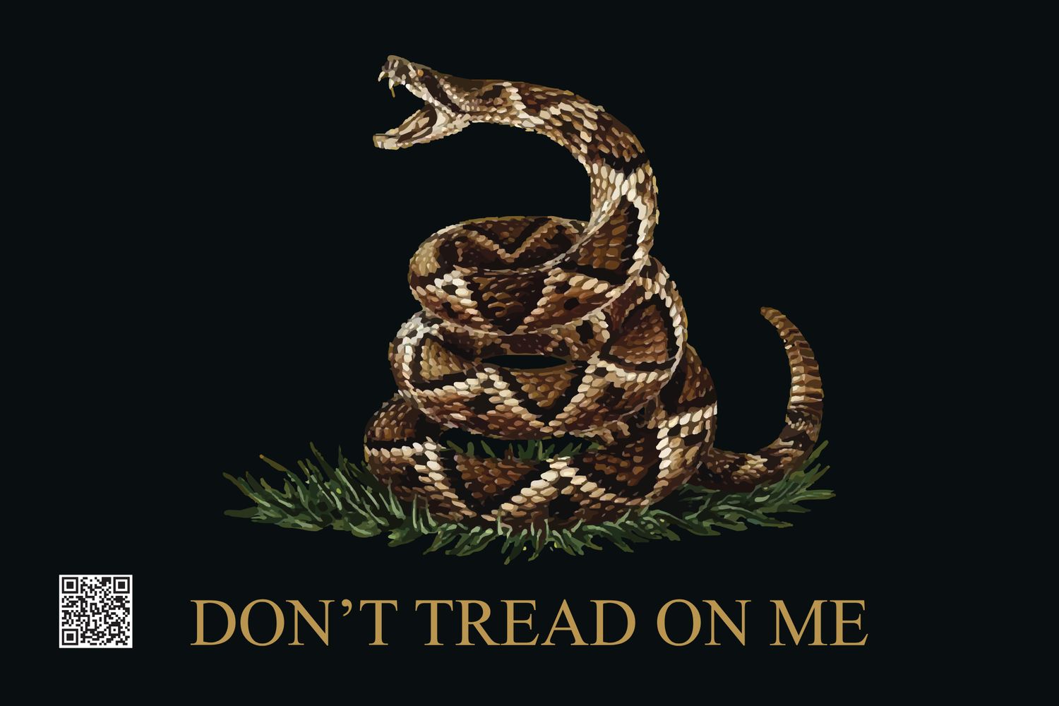 GADSDEN FLAG 12"X18" DOUBLE SIDED 