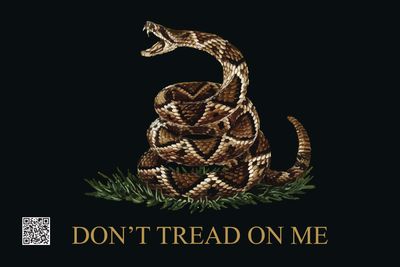 GADSDEN FLAG 12"X18" DOUBLE SIDED 