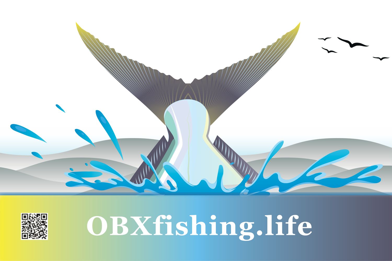OBX POMPANO TAIL SPLASH 12 X 18 IN DOUBLE SIDED