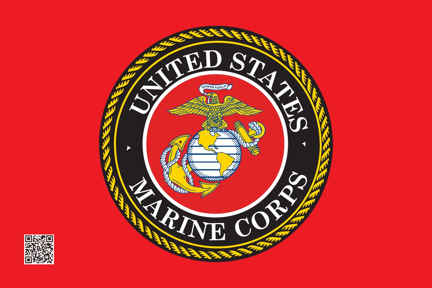 MARINE FLAG 12"X18" DOUBLE SIDED 