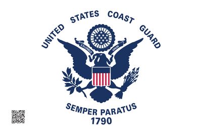COAST GAURD FLAG 12"X18" DOUBLE SIDED 