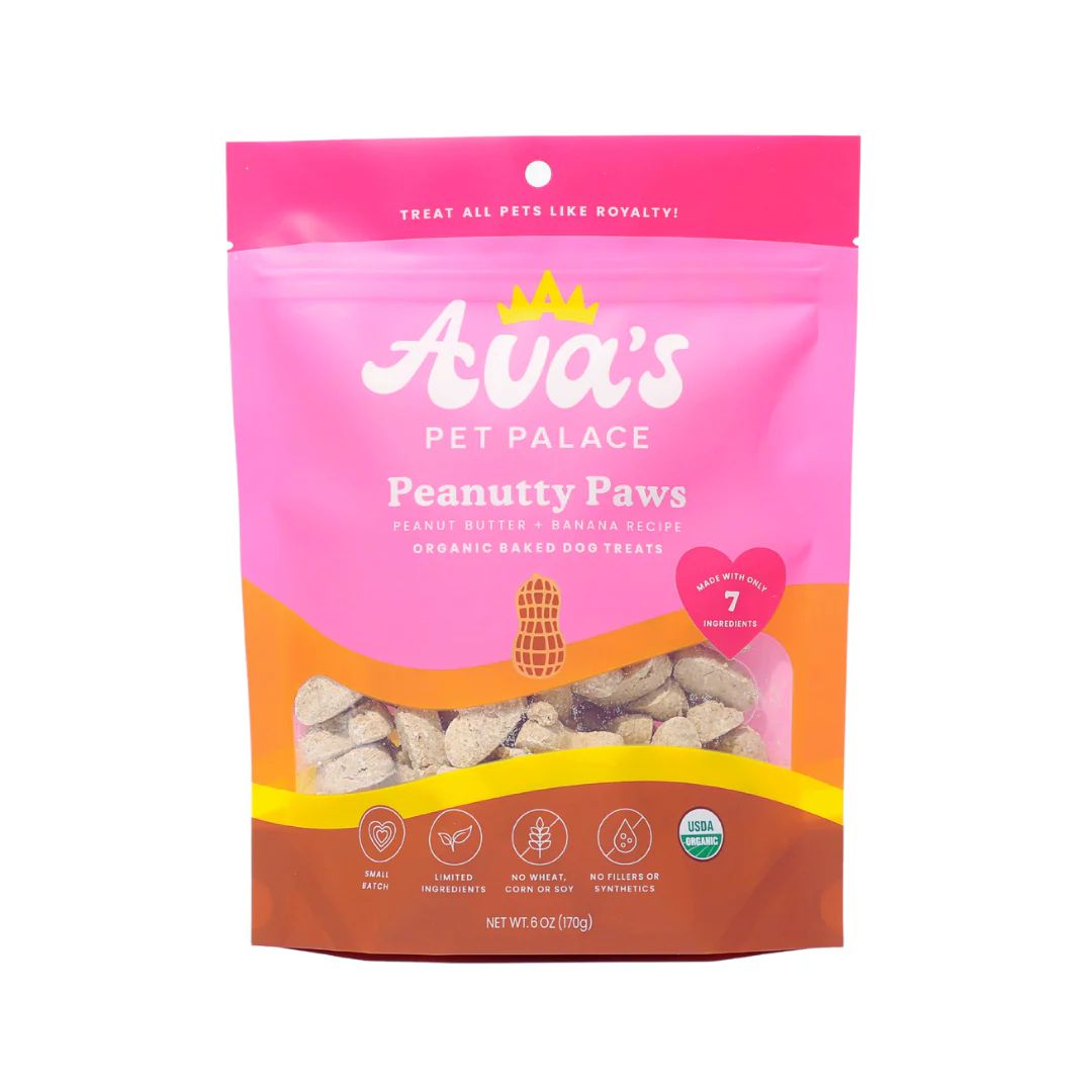 Ava&#39;s Pet Palace Organic Baked Dog Treats - Peanutty Paws