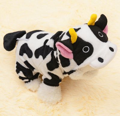 Cozy Cow Pet Costume Sweater - Warm Winter Clothing For Dogs And Cats