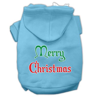 Christmas Pet Dog &amp; Cat Hoodie Screen Printed, &quot;Merry Christmas&quot;