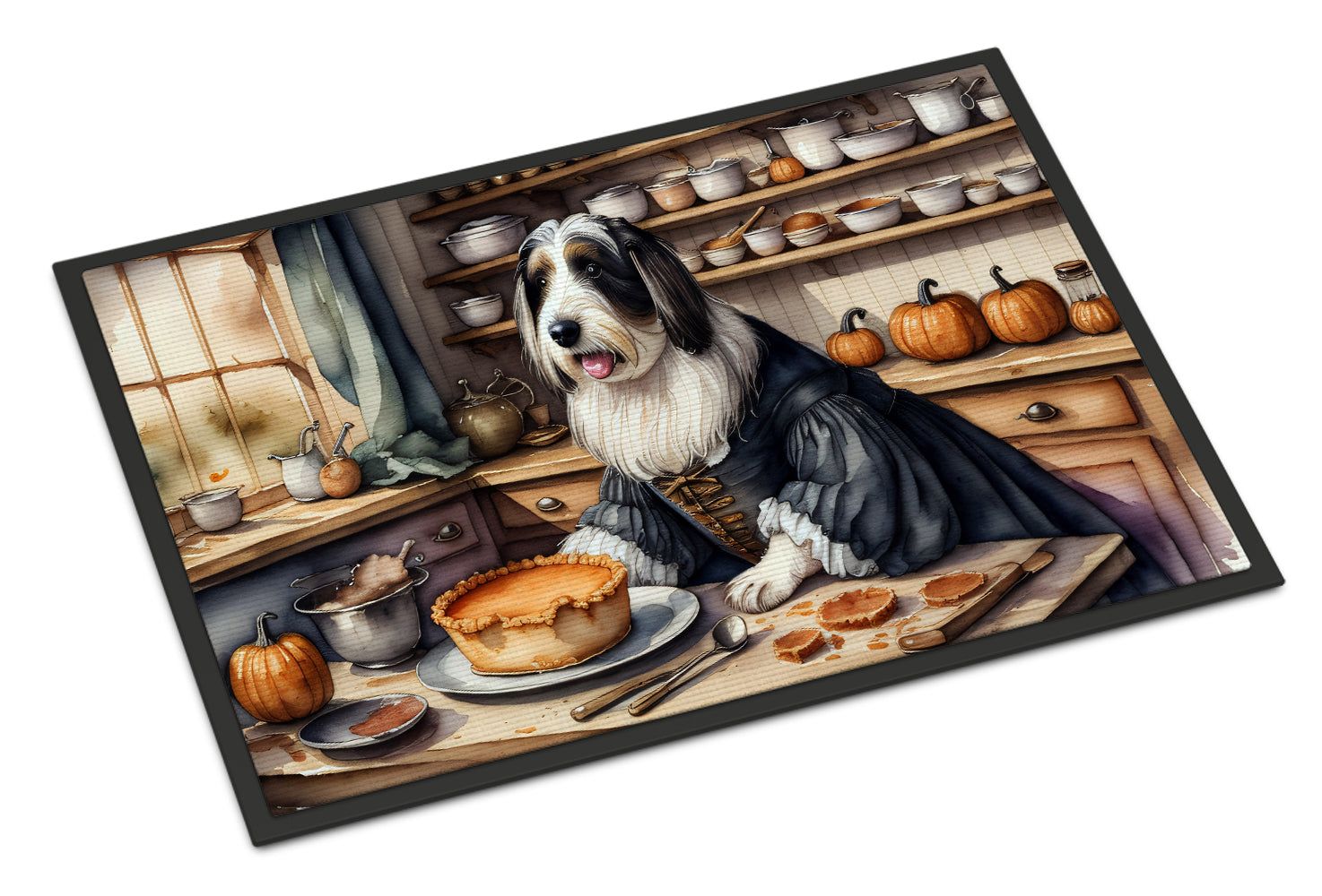 Bearded Collie Fall Kitchen Pumpkins Doormat