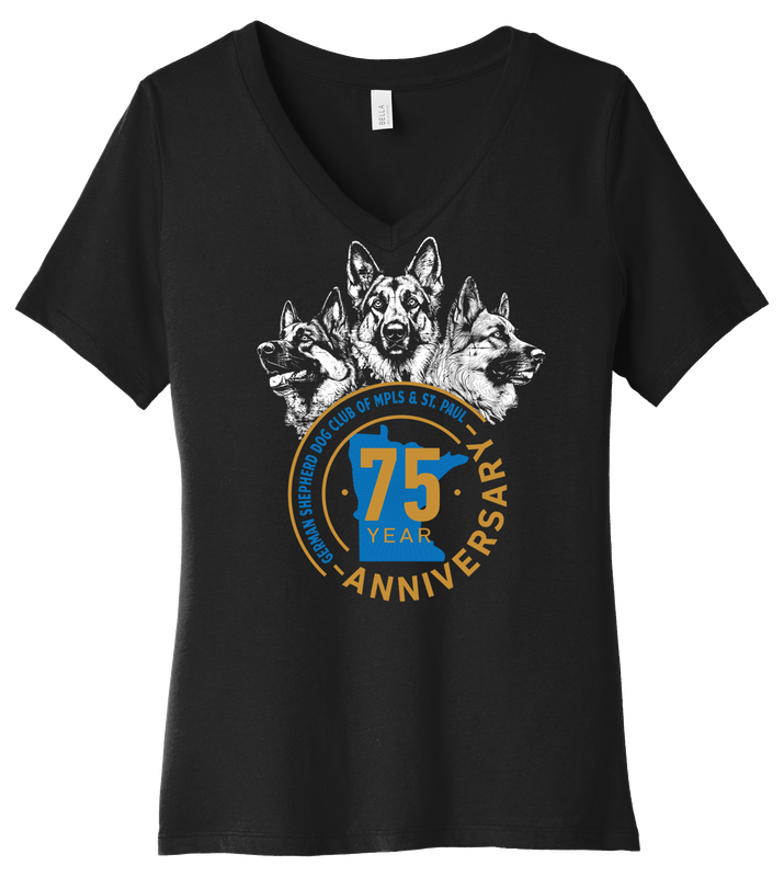 GSDCMSP 75th Anniversary Ladies V-Neck Tee