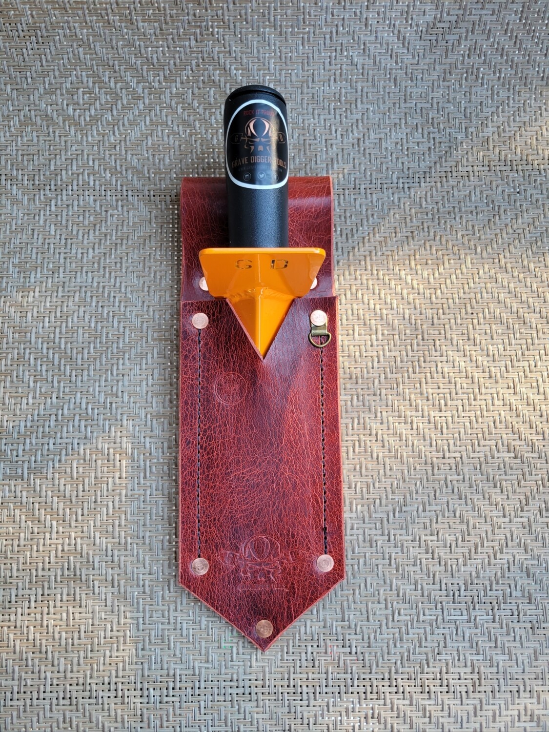Custom Sidekick Red Water Buffalo Leather Sheath With or Without Pinpointer Loop