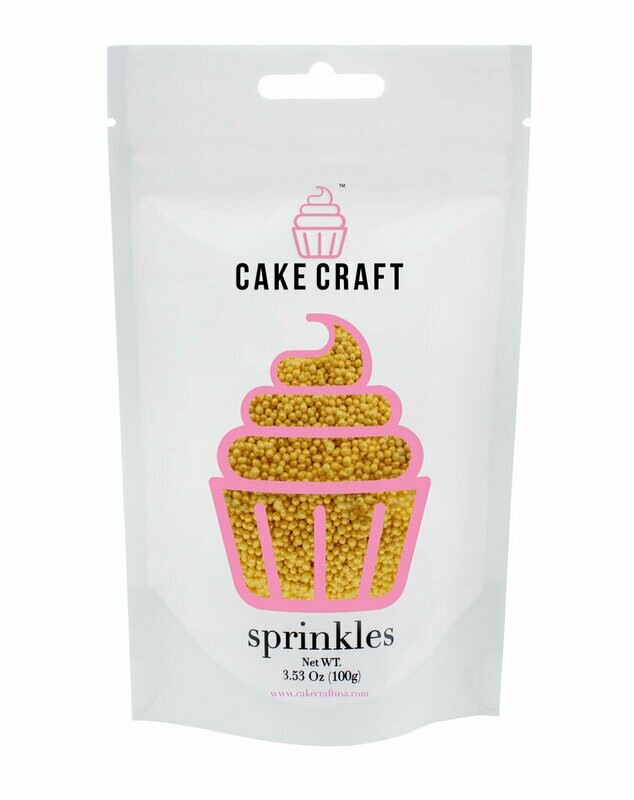 Cake Craft Gold &amp; Silver Nonpareils, Choose Color: Gold 100g