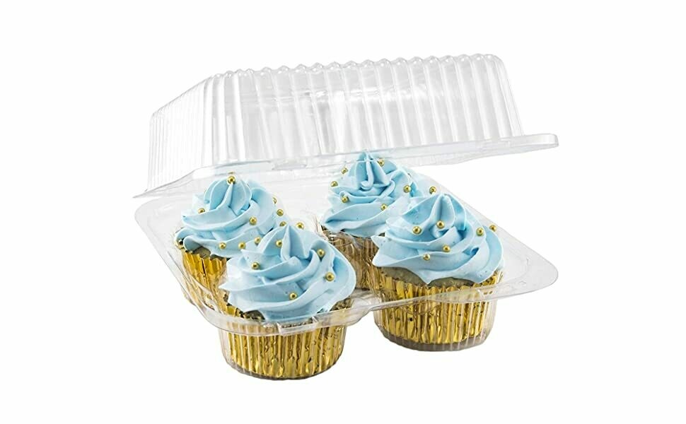 Clear 4 Count Cupcake Container
