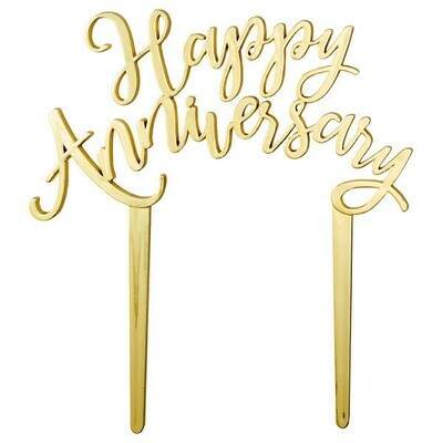 Happy Anniversary Topper Gold