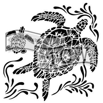 Mini Sea Turtles Stencil