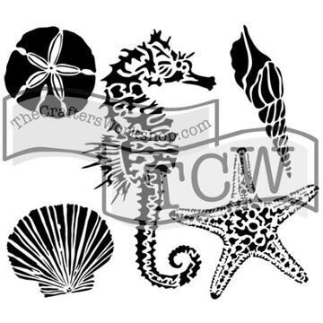 Mini Sea Creatures Stencil