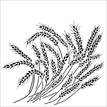Wheat Stalks Stencil
