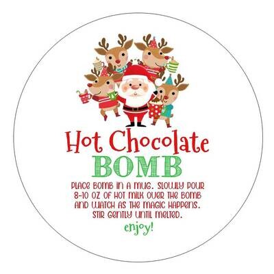 Christmas Hot Chocolate Bomb Stickers