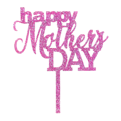 Happy Mothers Day Topper Glitter Pink