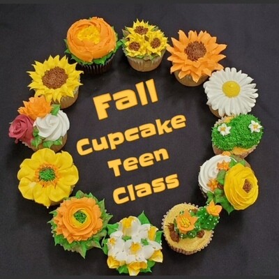 Buttercream Flowers on Cupcakes Teen-Workshop. Saturday NOV 19th, 2022 11:30 am to 2:30 PM 3-Hrs Class-Workshop