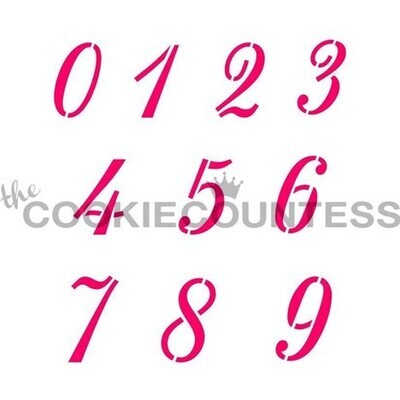 CC Script Numbers Stencil