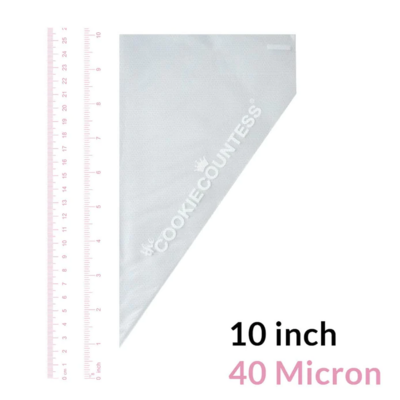 10" Tipless Piping Bags Pack Of 100 - 40 Microns