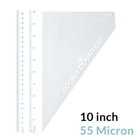 10" Tipless Piping Bags Pack Of 100 - 55 Microns