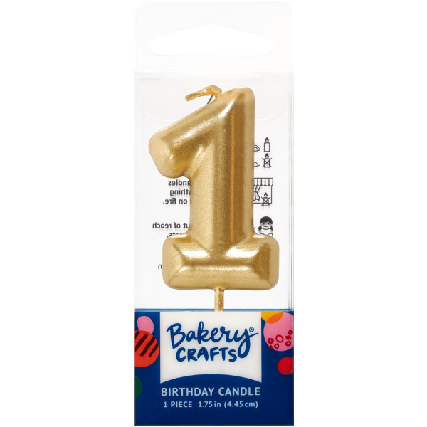 Gold Number Candle #1