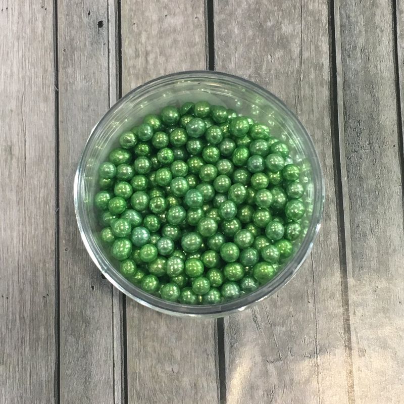 Metallic Dragees Green 2oz 4mm