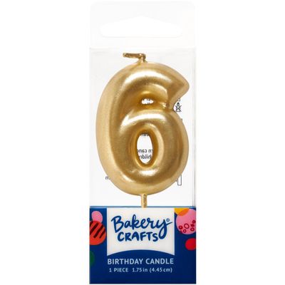Gold Number Candle #6