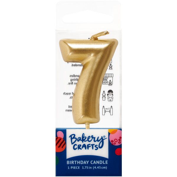 Gold Number Candle #7