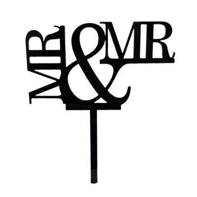MR &amp; MR Cake Topper Black