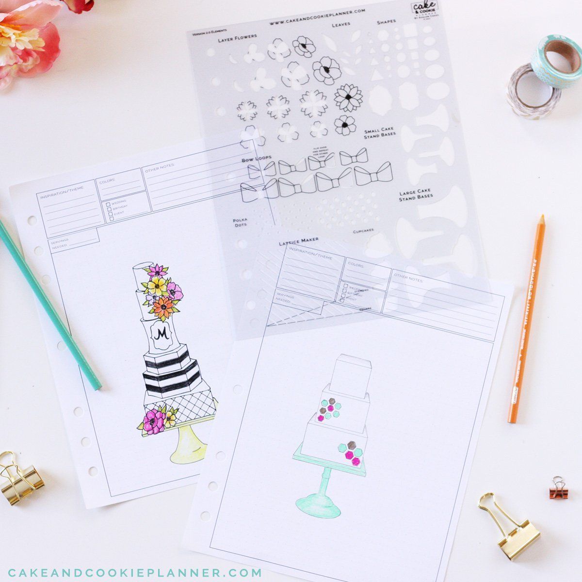 Elements Cake Sketching Templates V. 2.0
