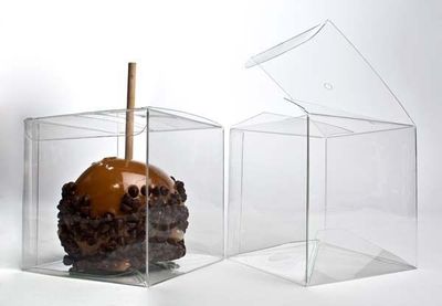 CLEAR Candy Apple Box 4"x4"x4" Set #6