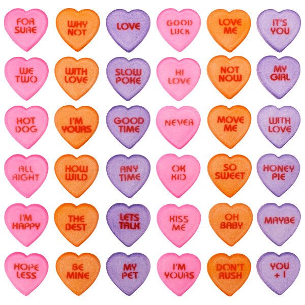 Valentine Sugar Buttons 6 pack